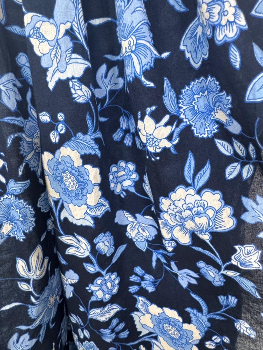 LAST CHANCE | J. Crew Smocked Midi Dress Blue Floral Small 100% Cotton Tie Strap - Picture 8 of 9
